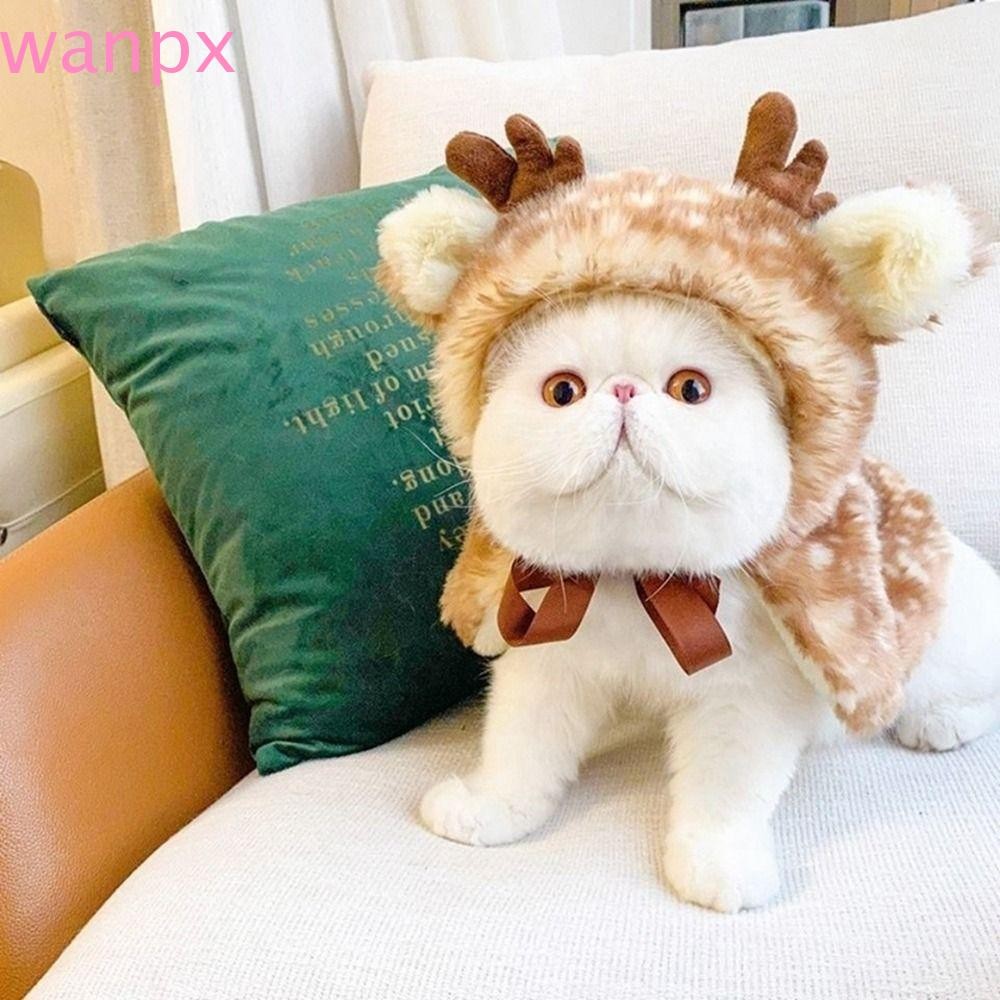 WNPX Cat Elk Cloak, ตกแต่ง Warm Elk สุนัขผ้าคลุมไหล่, อะนิเมะคอสเพลย์เสื้อผ้านุ่มกับ Antlers หมวก Pl
