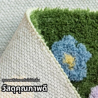 พรมปูพื้นห้องนอน วัสดุแคชเมียร์สามมิติ สไตล์อภิบาลของ INS มอสสีเขียว สด น่ารัก นุ่มสบาย นุ่มสบายและซึมซับได้สูง พรมปู