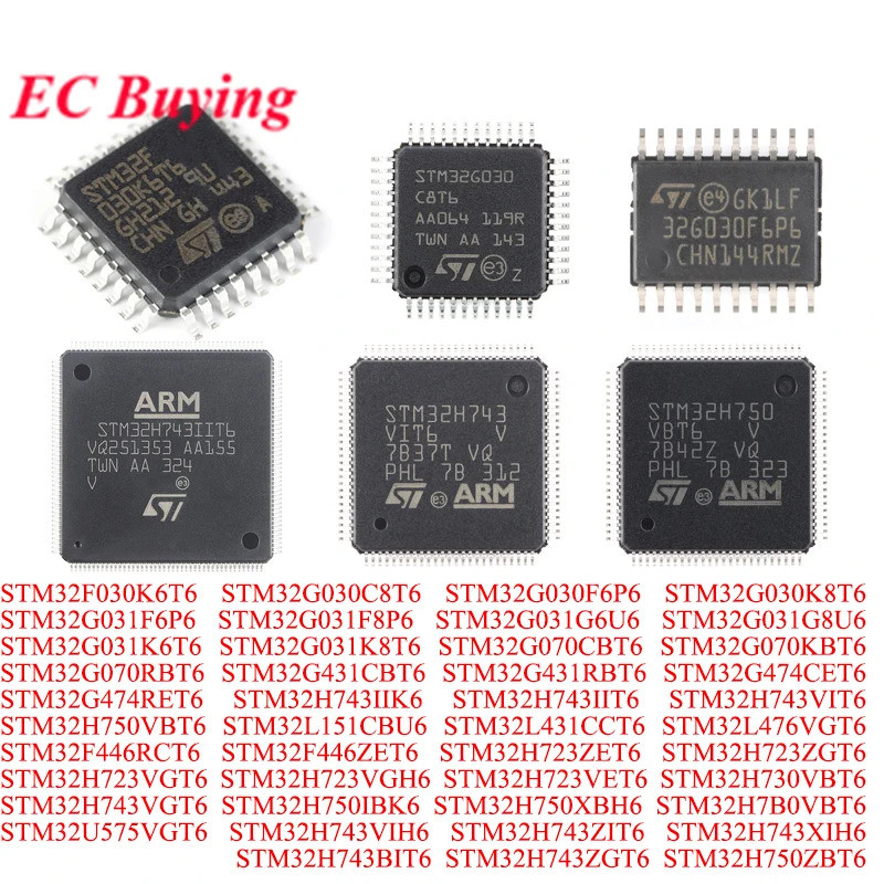 1-5 ชิ้น STM32H750VBT6 STM32H743VIT6 STM32H743IIT6 ชิป IC STM32H750XBH6 STM32G030C8T6STM32G030F030F6