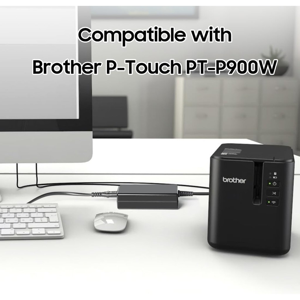 อะแดปเตอร์เครื่องพิมพ์ P-Touch 24V เข้ากันได้กับ Brother P-Touch PT-P900W/P900Wc PT-P900/P900c P950N