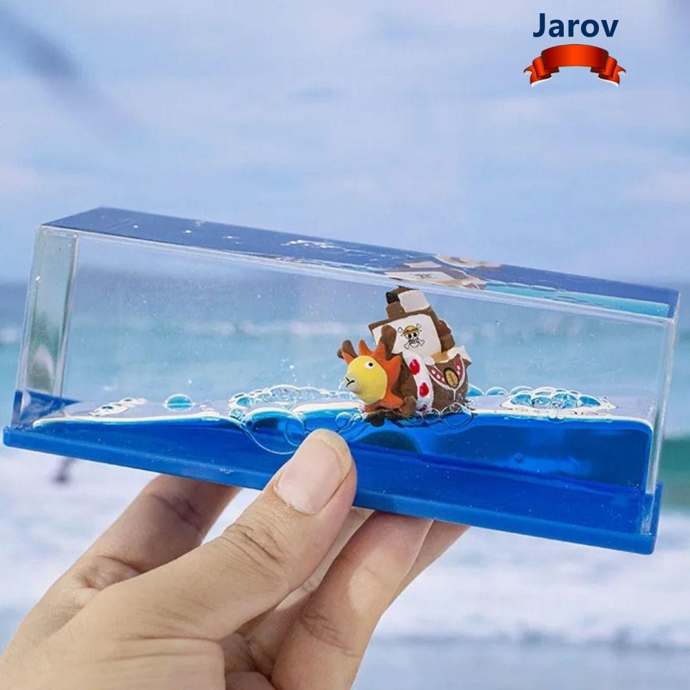 JAROV Pirate Ship Fluid Drift Bottle, Liquid One Piece Floating Boat Unsinkable Ship Toy, Gifts Livi