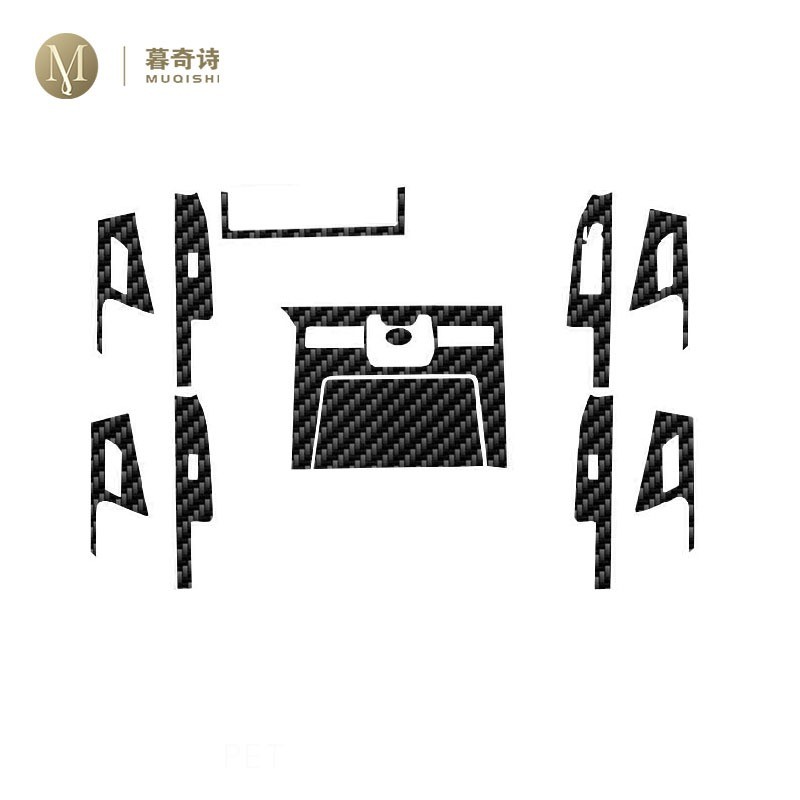 สําหรับ Toyota BZ4X 2022-2023 ภายในรถคอนโซลกลางตกแต่ง PET คาร์บอนไฟเบอร์ 5D bright สีดําฟิล์ม anti s