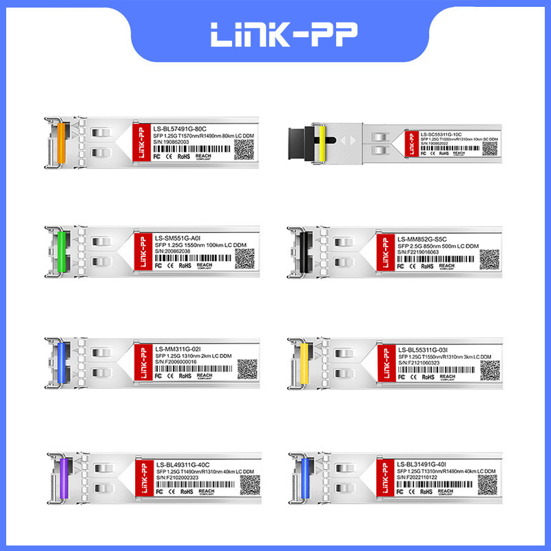 โมดูลไฟเบอร์ออปติก SFP 2.5G T1310nm/R1550nm 20km โมดูลออปติคอลสวิตช์ 4.6