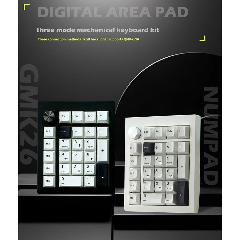 ZUOYA GMK26 QMK/VIA ปะเก็นจํานวน Pad บลูทูธ 5.0/2.4ghz/Wired Hot Swappable Numpad โปรแกรมสําหรับ Win