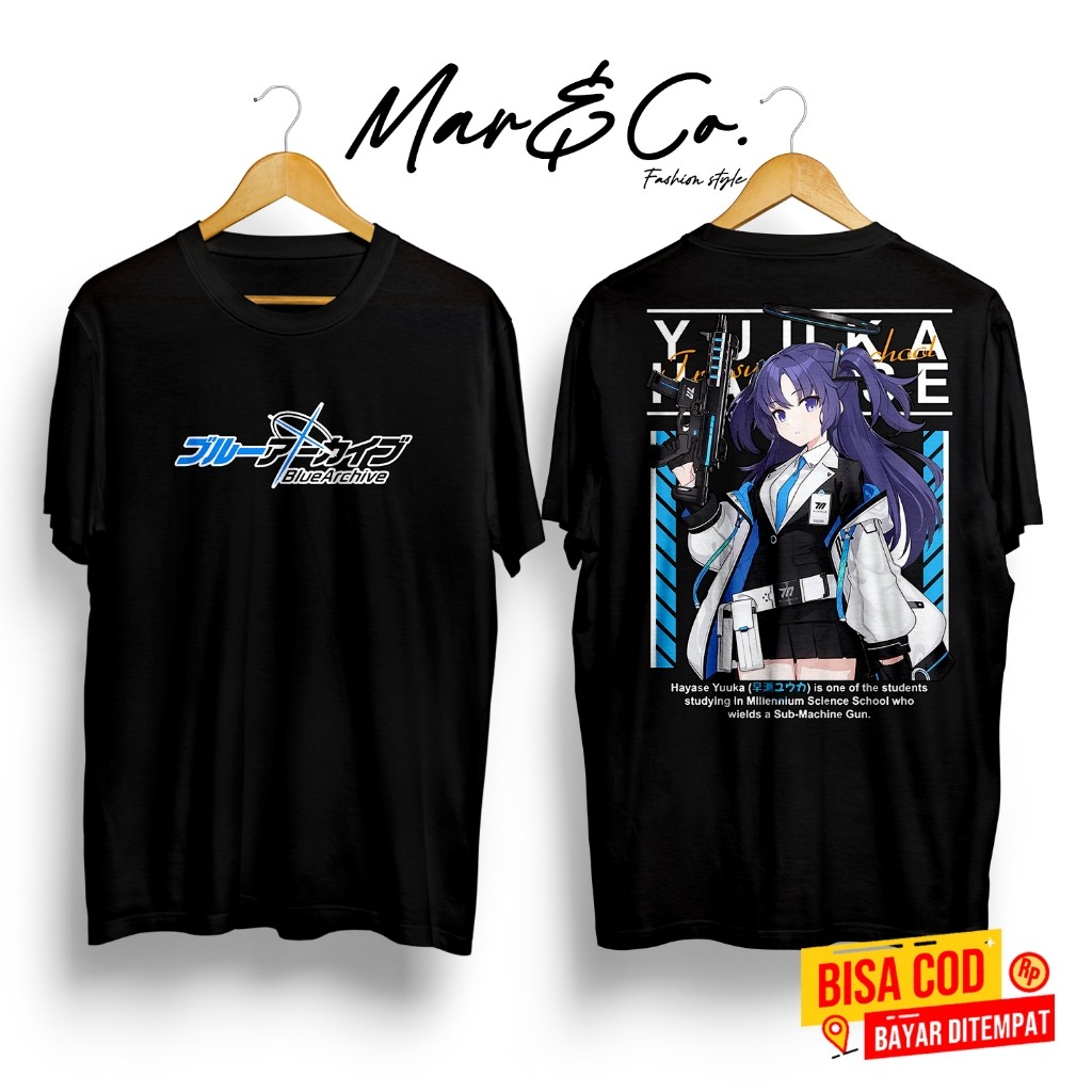 HAYASA YUUKA BLUE ARCHIVE T-SHIRT - เสื้อยืด DISTRO ของผู้ชายและผู้หญิง ANIME & GAME BLUE ARCHIVE HA