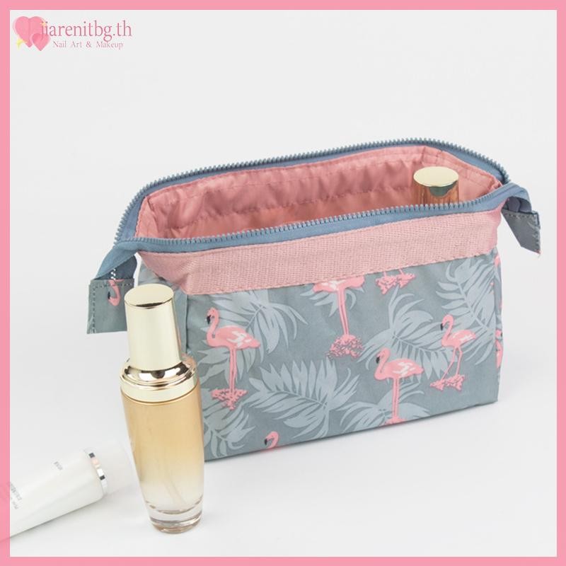 RENBG ผู้หญิง Travel Flamingo Make Up กระเป๋าสาวกระเป๋าเครื่องสําอางแต่งหน้าความงาม Wash Organizer TH