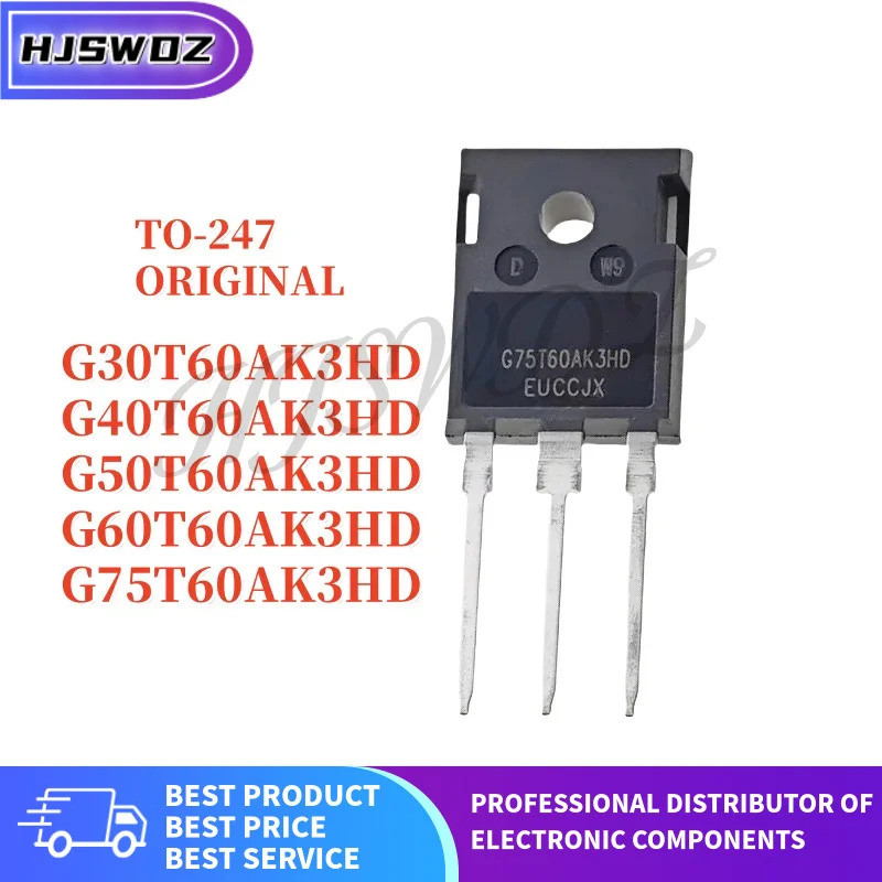 1-5PCS G60T60AK3HD G50T60AK3HD G40T60AK3HD G75T60AK3HD G30T60AK3HD TO-247 IGBT Field Effect ทรานซิสเ