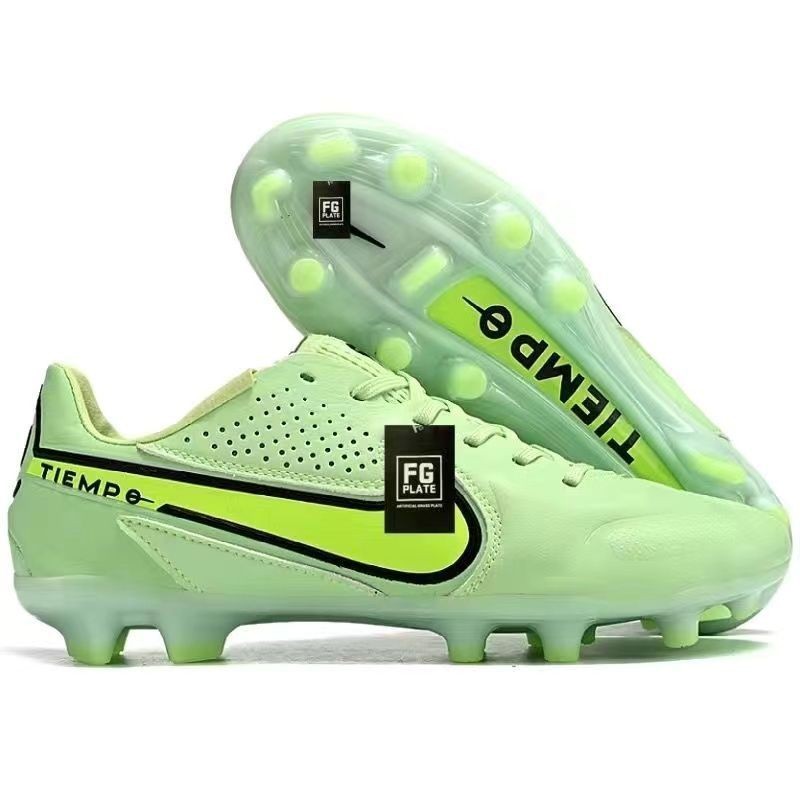 Legend 9 รองเท้าฟุตบอล Assassin FG Spikes ยาว High-Top TF Fragmented Spikes C Ronnie Mar AG Messi ชา