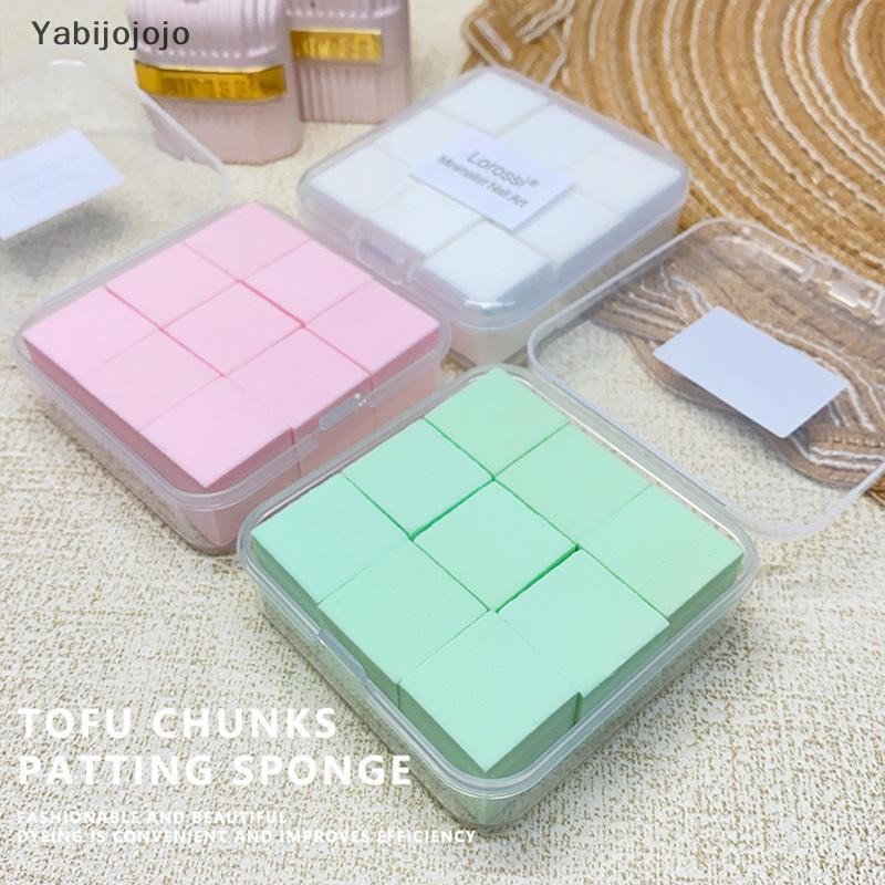 Yabijojojo 2 ซม./0.79in Soft Nail Art ฟองน้ํา 9 ชิ้น/กล่องเล็บ Stamper Gradient Effect ภาพวาดเจล Hal