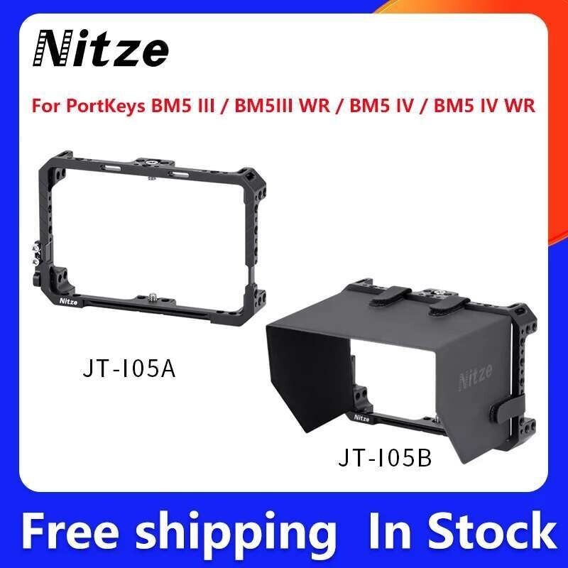 ขายร้อน NITZE Monitor Cage สําหรับ Portkeys BM5WR/BM5III/ BM5 IV / BM5 IV WR 5.5 นิ้ว Sunshade Hood 