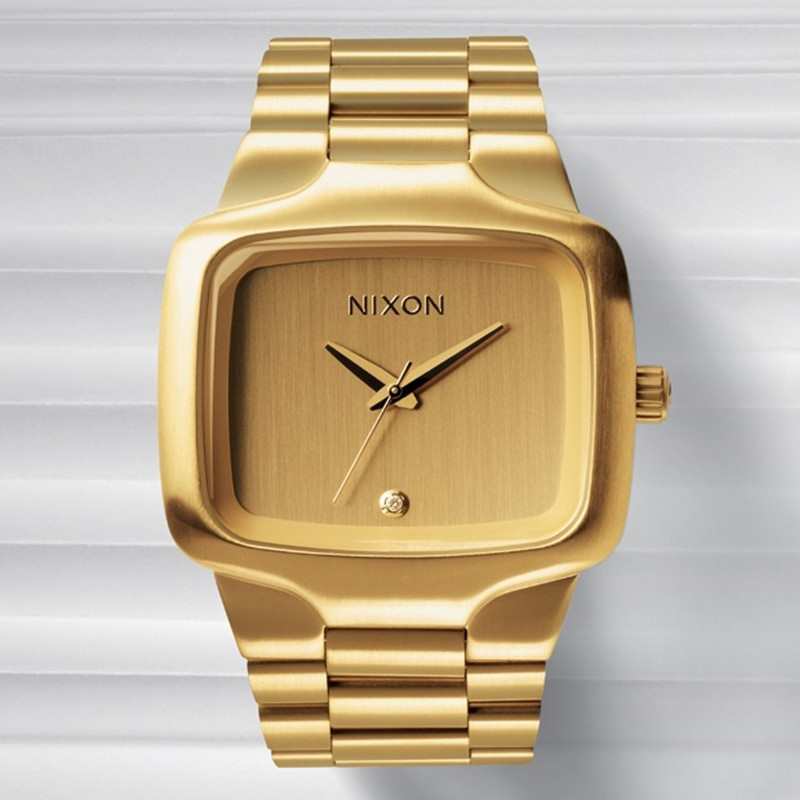ของแท้ nixon nixon Silver Green Simple Square สายเหล็กกันน้ําแฟชั่นคู่ผู้ชายผู้หญิงนาฬิกา