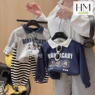 เสื้อแขนยาวเด็ก เสื้อโปโลแขนยาว สเวตเตอร์สำหรับเด็กผู้ชาย อายุ1-4ปี