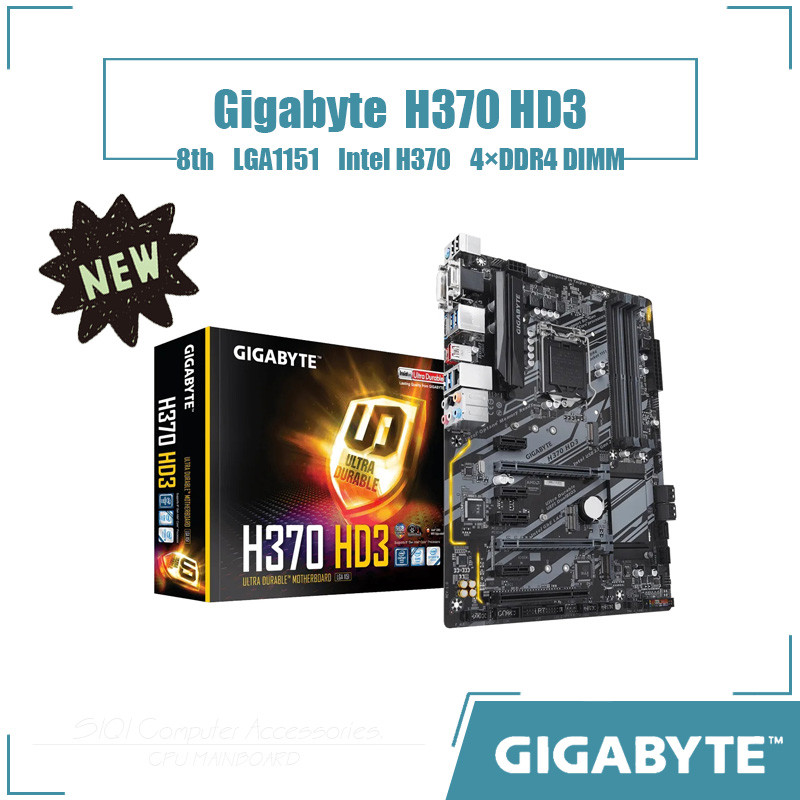 [ใหม่] เมนบอร์ด Gigabyte H370 HD3 4DDR4 DIMM Intel H370 LGA 1151 เมนบอร์ดเดสก์ท็อป