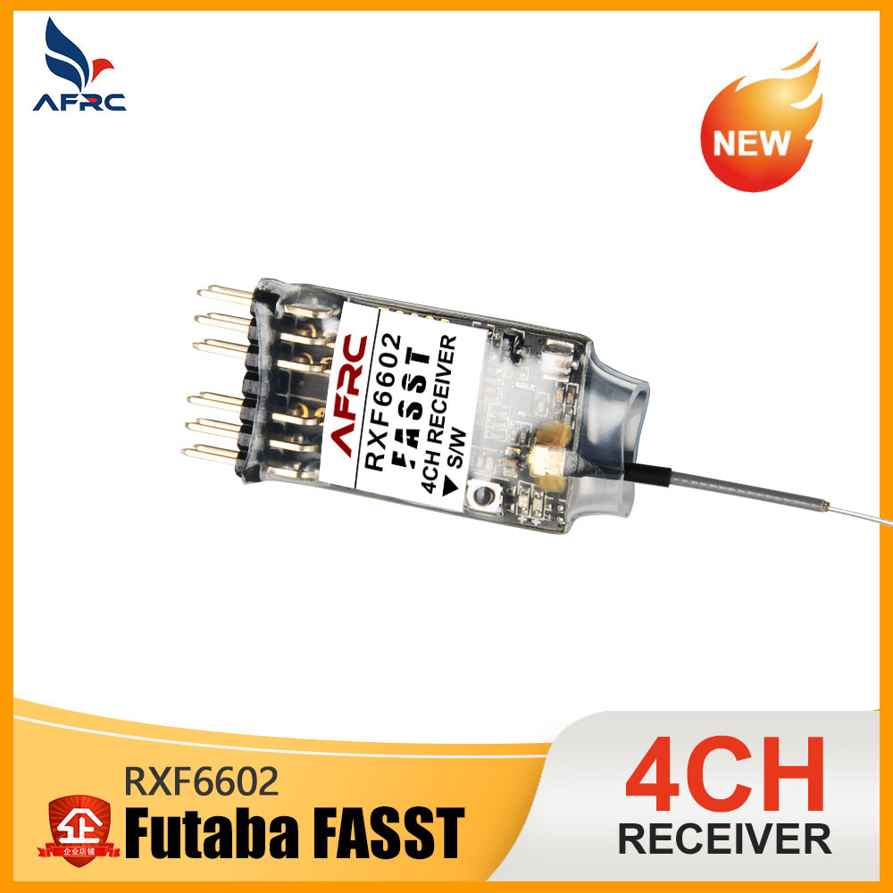 AFRC-RXF6602 ใช้งานร่วมกับ Futaba S-FHSS FASST มาตรฐานรีโมทคอนโทรล 4 ช่องตัวรับสัญญาณ