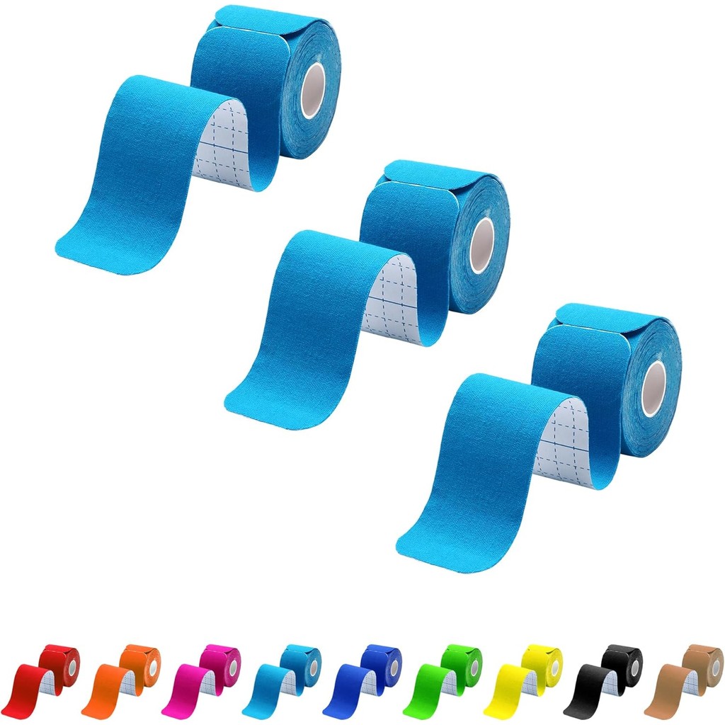 Kinesiology Tape Precut 3 Rolls-Athletic Sports Tape for Muscle & Joints-Physical Therapy Tape for K