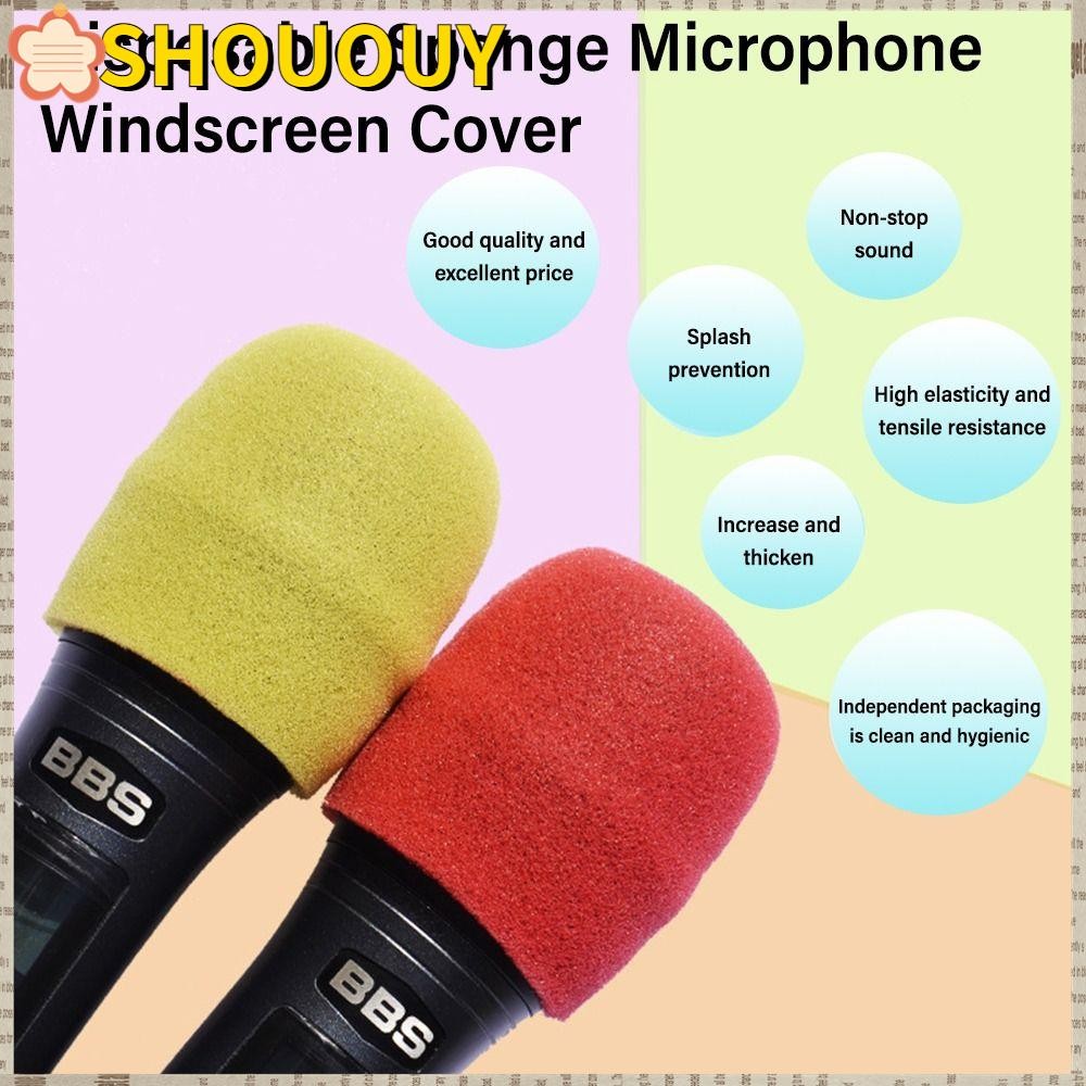 SHOUUY 2 ชิ้น/เซ็ตไมโครโฟนกระจก,ฟองน้ํา MIC เปลี่ยนอุปกรณ์เสริมไมโครโฟน, Creative Disposable Mic กันฝุ่นครอบคลุมสตูดิโอสัมภาษณ์คาราโอเกะ DJ
