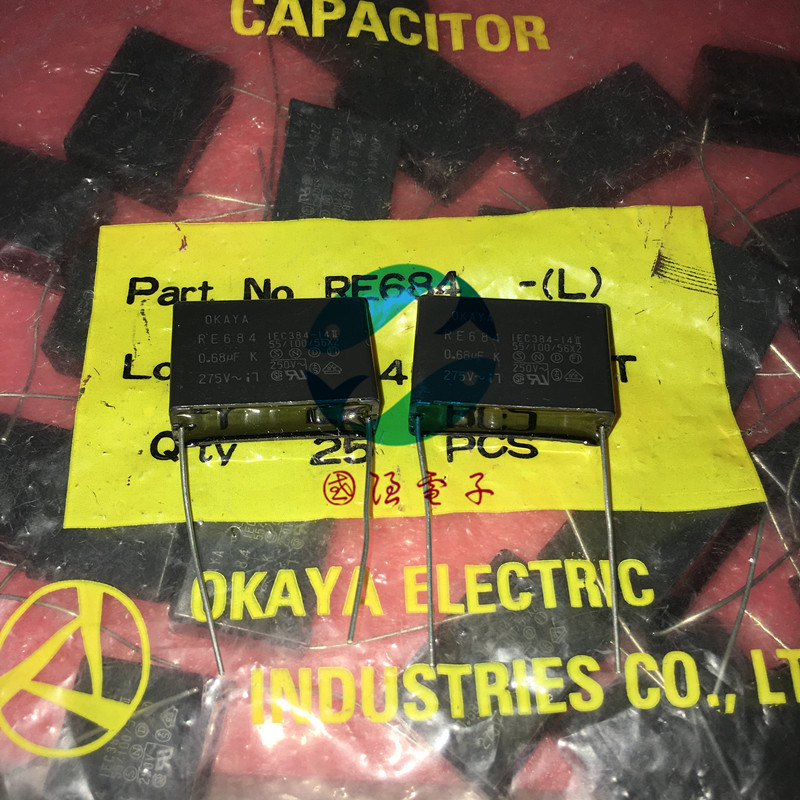นําเข้า OKAYA Japan OKAYA Film Capacitor RE684 0.68 UF 275V 684K P: 27.5MM