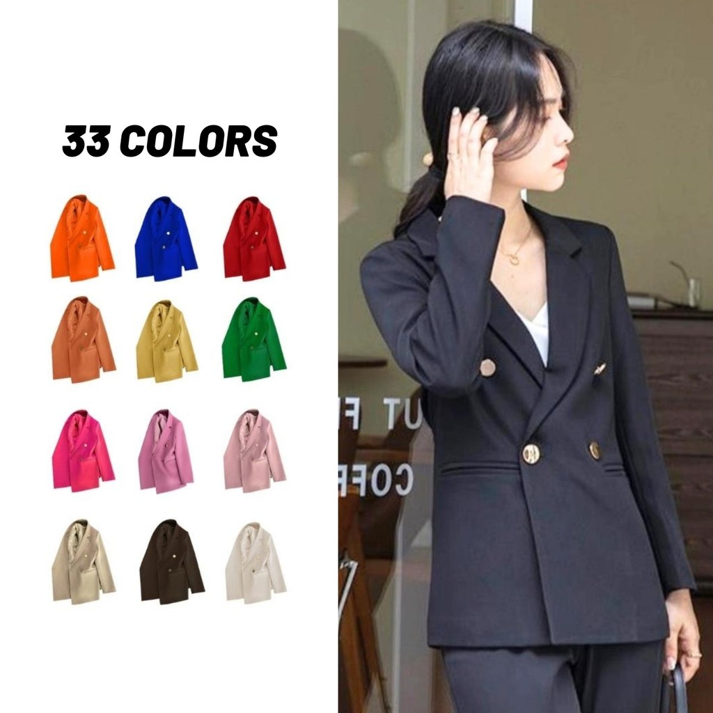 🚩Sale80%🚩เสื้อสูท 33 สี (ชุดที่2) รุ่นกระดุมเหล็ก 4 เม็ด มีฟองน้ำรองบ่า มีซับใน แต่งกระเป๋า