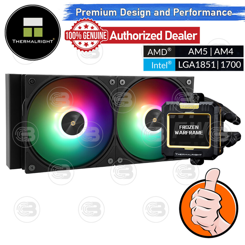 [CoolBlasterThai] Thermalright FROZEN WARFRAME 240 BLACK ARGB AIO Liquid CPU Cooler (AM5/LGA1851 Rea