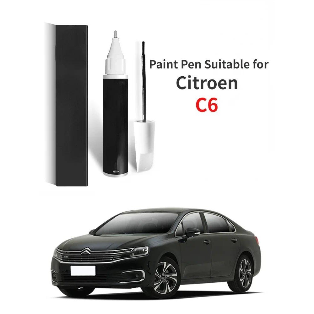 ปากกาสี เหมาะสําหรับ Citroen C6 Paint Fixer Haoyue สีเทาคาร์บอนคริสตัลสีดําสีขาวมุกพิเศษ C6 รถ Touch