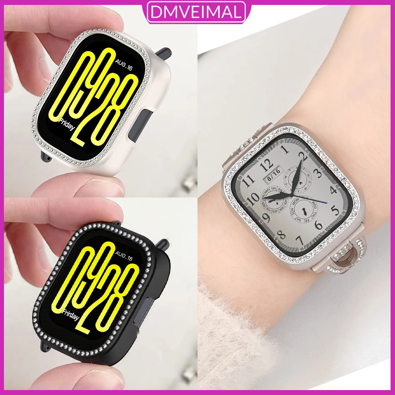 เคสพีซีเพชรระยิบระยับ for Smartwatch Redmi Watch 5 Active ป้องกันหน้าจอกันชนปกคลุมสำหรับดูสมาร์ท for Redmi Watch 5 Lite