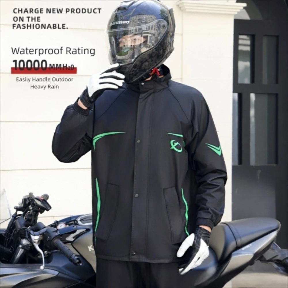 ชุดกันฝนแยกชิ้น เสื้อและกางเกง มีแถบสะท้อนแสง สำหรับขี่มอเตอร์ไซค์ thumbnail 5