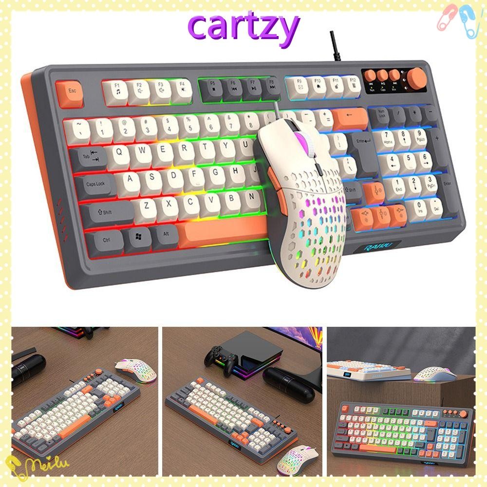 CARTZY RAID T98 คีย์บอร์ด, คีย์บอร์ดเมาส์ชุด, การเชื่อมต่อ USB Luminous 98 เค้าโครงคีย์เกมคีย์บอร์ดแ