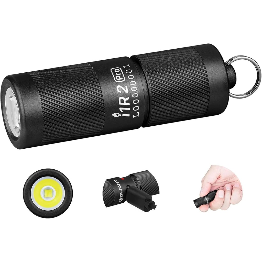 OLIGHT I1R 2 Pro Eos ไฟฉายพวงกุญแจแบบชาร์จไฟได้ 180 ลูเมนส์ มาพร้อมสายชาร์จ USB Type-C พกพาสะดวกทุกว