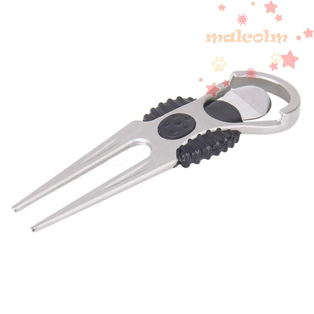 MALCOLM Golf Ball Marker Fork, Anti-slip Zinc Alloy Golf Divot Tool, Golf Diot Repair ใช้งานง่ายนําก