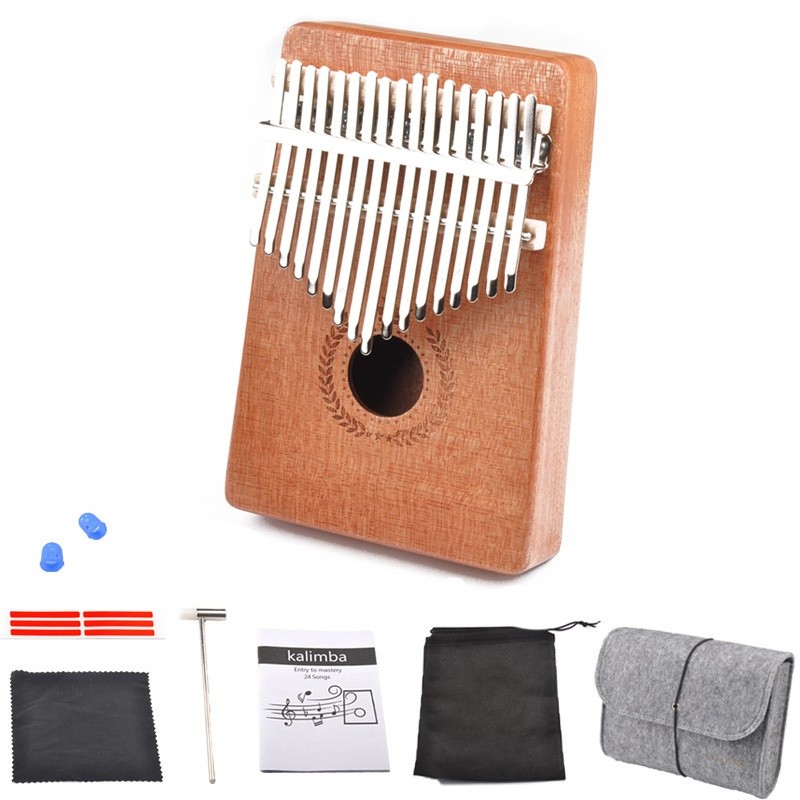 เปียโนนิ้วหัวแม่มือของแท้ Kalimba 17-Tone Kalimba เริ่มต้นเบื้องต้นเปียโนนิ้ว Kalimba เครื่องดนตรีพี