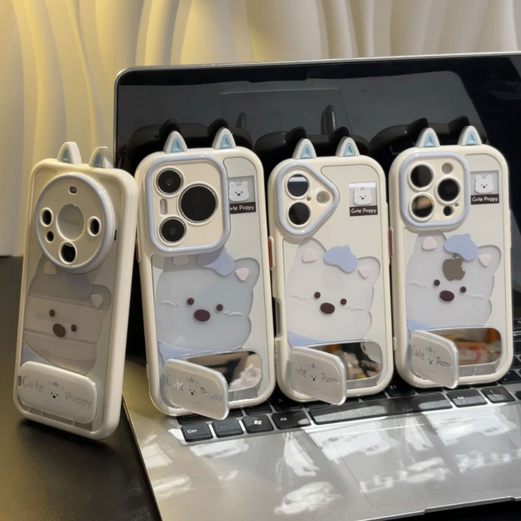 หูสีฟ้า West Highland สไตล์ใหม่เหมาะสําหรับ Apple 16pro เคสโทรศัพท์ iphone14max Xiaomi 15 Huawei mat