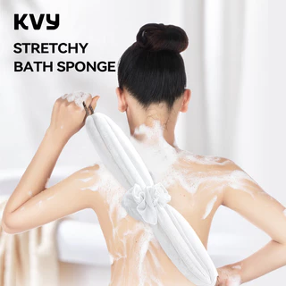 KVY Stretchable Bath Sponge #White เควีวาย ฟองน้ำอาบน้ำแบบยืดได้ สีขาว.
