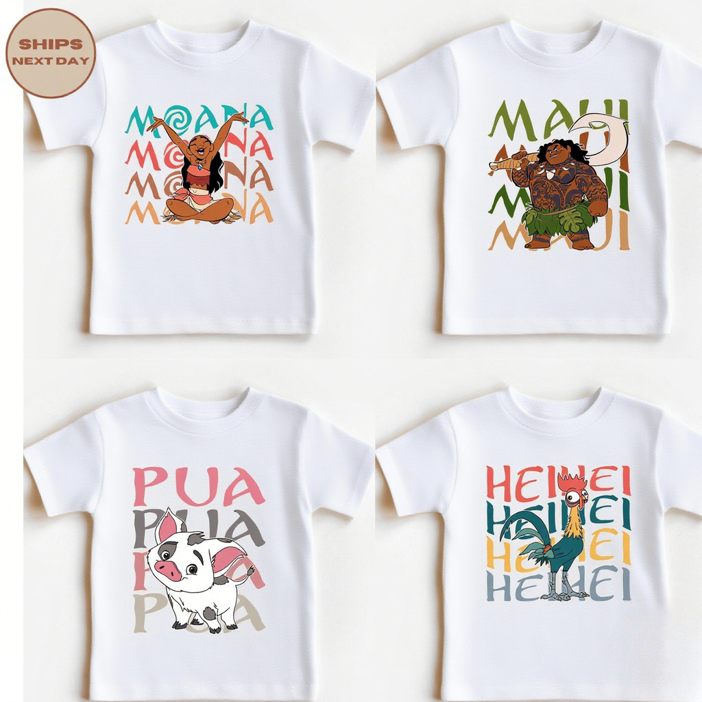 Moana Island Adventure Tee  | Kids Cartoon Graphic T-Shirt เสื้อยืดเด็ก โมอาน่า ผจญภัยเกาะมหัศจรรย์