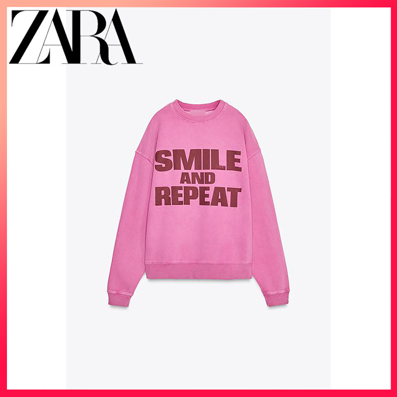 ZARA ชุดสเวตเตอร์แขนยาวสำหรับผู้หญิง คอลีน สไตล์ฤดูใบไม้ร่วง