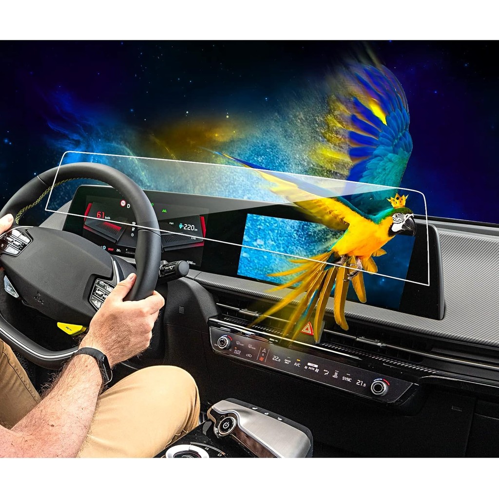 2PCS 2024 Kia EV6 ป้องกันหน้าจอใช้งานร่วมกับ Kia EV6 2024 2023 2022 ลม/GT-Line 12.3 นิ้วนําทางและ Da