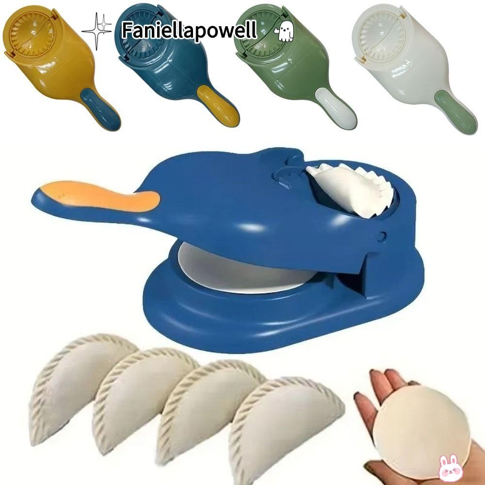 FANIELLAPOWELL เครื่องทําผิวเกี๊ยวในครัวเรือน,แบบพกพา Anti Slip Handle Dumpling Maker,คู่มือทนทาน 2 in 1 Dumpling Mold สําหรับ Dumpling Skin Home-appliance Kitchen Item