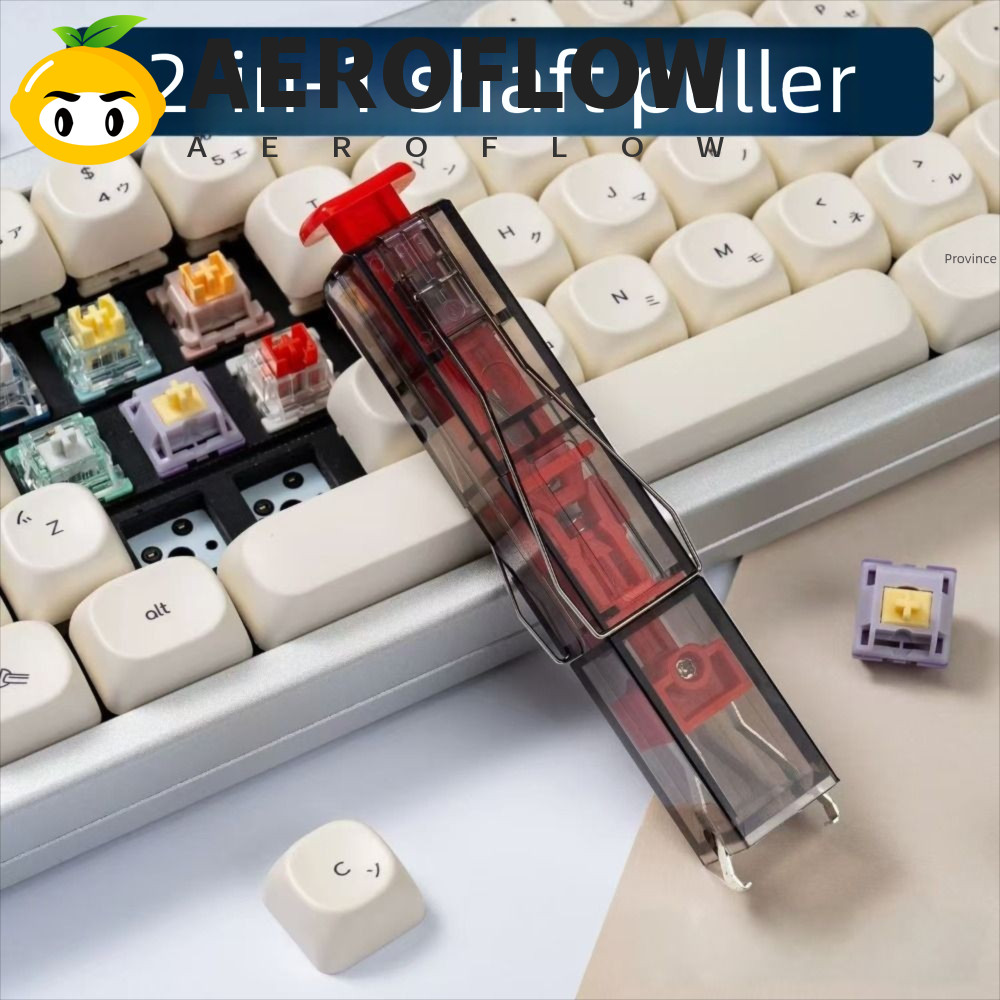 AEROFLOW Keys Puller Caps, 2 in 1 Multifunctional Keyboard Switch Puller, คีย์บอร์ดทําความสะอาดเครื่องมือ DIY แบบพกพาโปร่งใสคีย์บอร์ด Keycap Extractor Universal