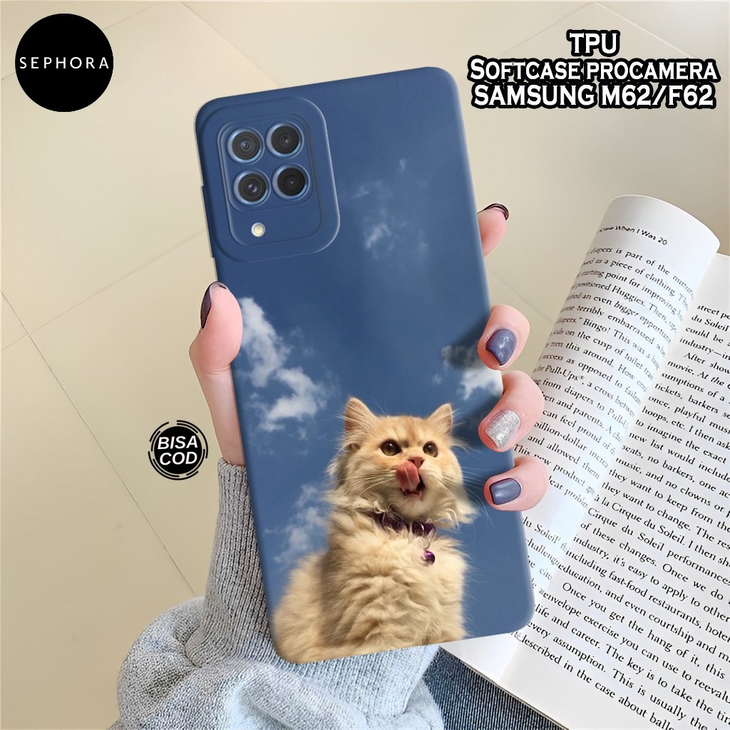 เคส HP Samsung M62 / F62 ล่าสุด - เคสแมวแฟชั่น - Samsung M62 / F62 Softcase - เคสกล้อง Pro - เคส Sam