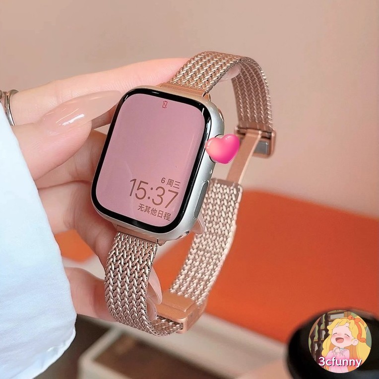 สายโลหะละเอียดสําหรับ แอปเปิล ดู ชุด 10 9 8 7 6 กับ 5 4 3 2 1 พิเศษ 2 สร้อยข้อมือสําหรับวง iดู 46 มม.42 มม.49 มม.45 มม.44 มม.40 มม.38 มม.41 มม.42 มม.ปรับความยาวสายโลหะ