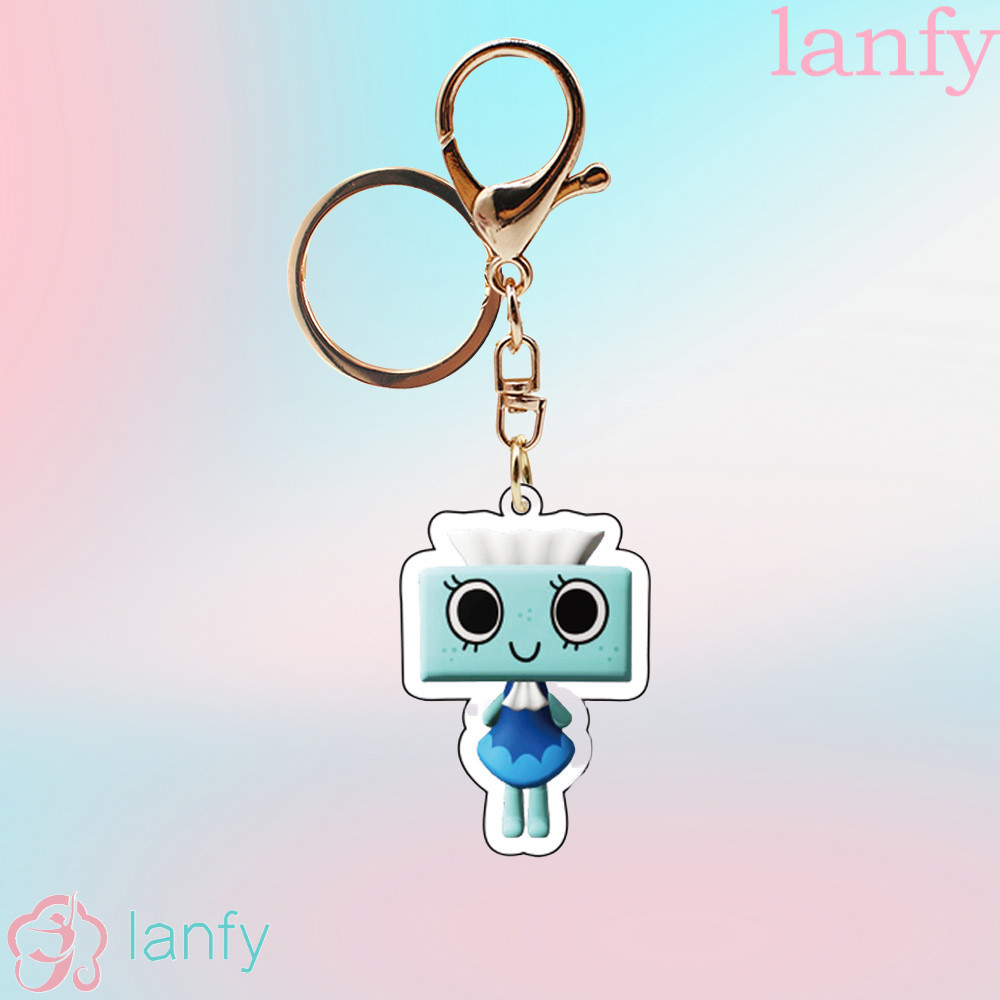 LANFY Game พวงกุญแจโลกของ Dandy, Scraps Pebble Dandys World จี้, Vee Acrylic Shelly ตลก Goob Cosmo พ