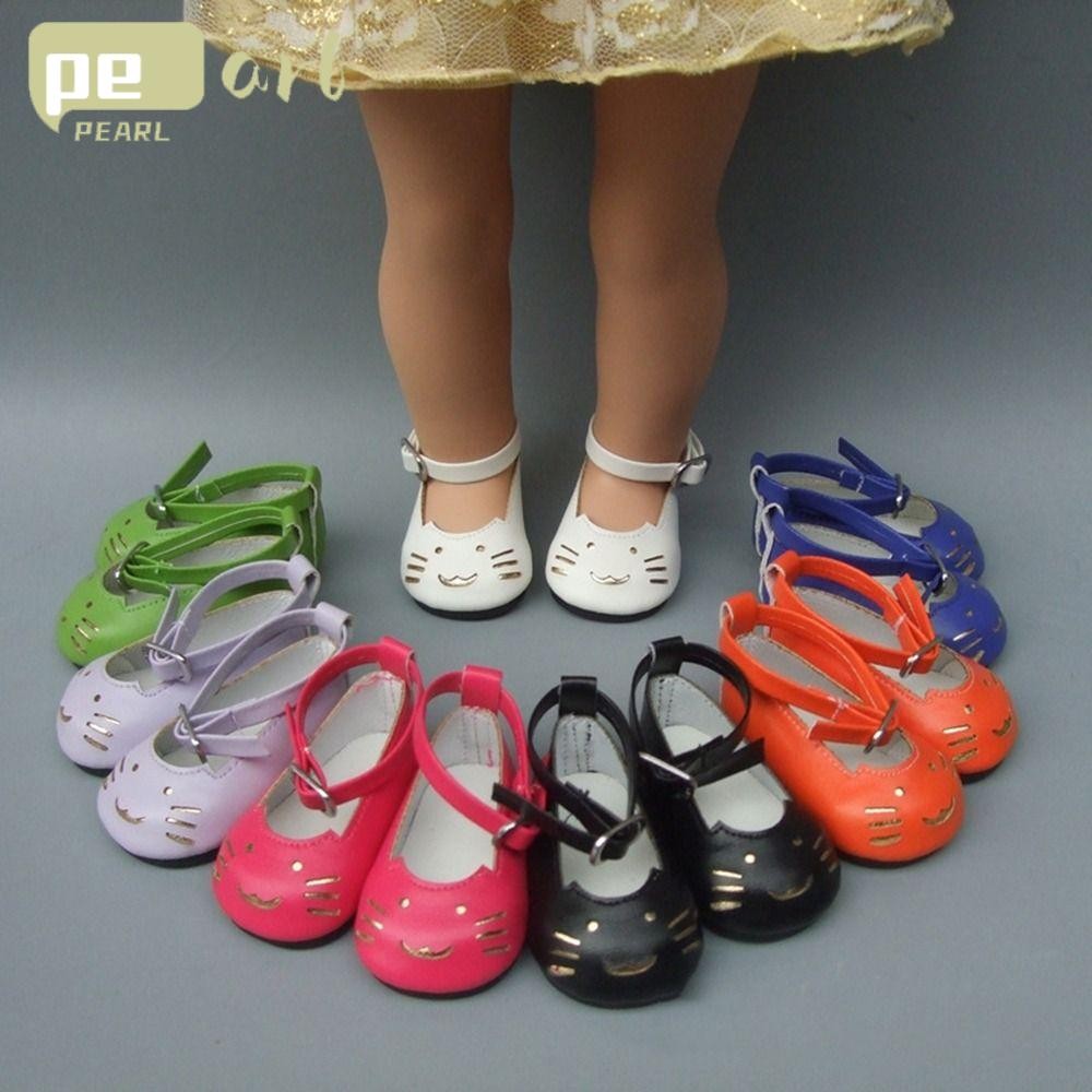 PEARLTH รองเท้าหนัง PU, การ์ตูน PU หนังตุ๊กตาเด็ก, ของขวัญเด็ก Handmade ตุ๊กตาน่ารักคอสเพลย์อุปกรณ์เ
