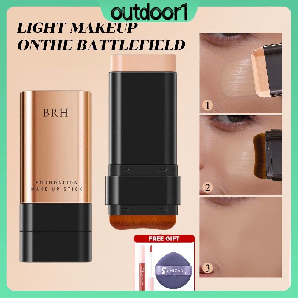 จัดส่งรวดเร็ว BRH แท่งรองพื้นแบบสองหัว น้ำหนักเบา ระบายอากาศได้ดี ครีมคอนซีลเลอร์ ให้ความชุ่มชื้น กั