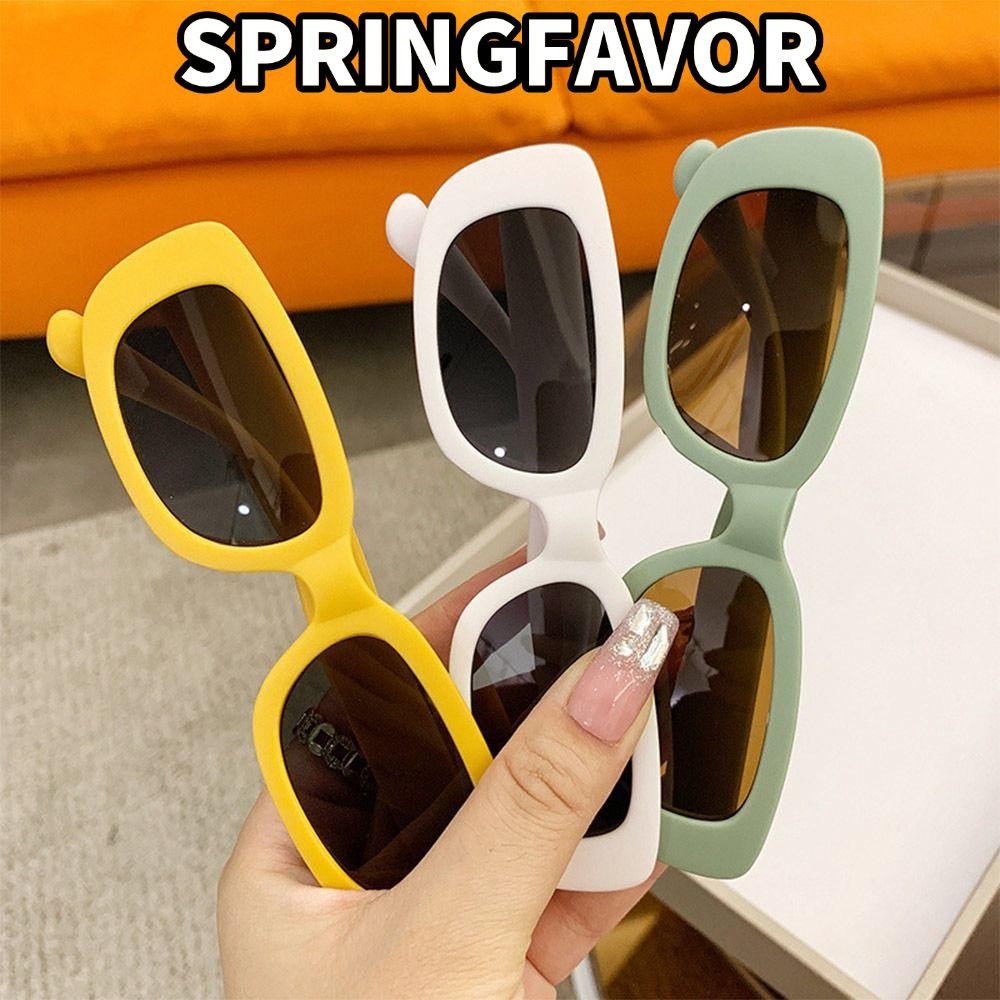 SPRINGFAVOR Kids Oval Frame Sun Glasses, Outdoor Sun Protection Childrens Square แว่นกันแดด, Retro S