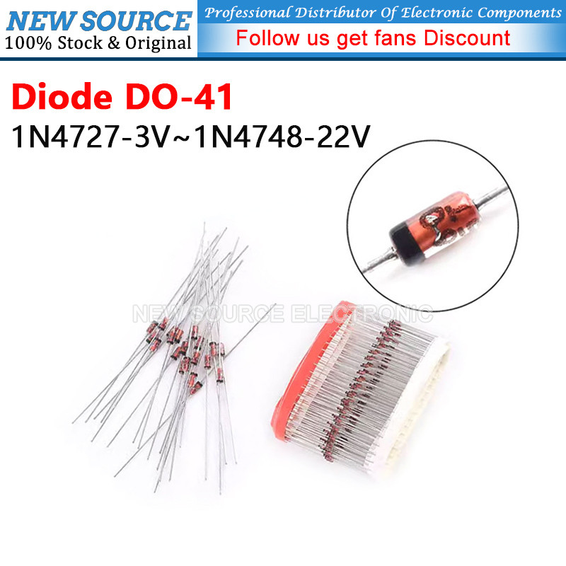 [20PCS] 1N4727 Zener ไดโอด DO-41 1N4733 1N4742 1N4739 1N4740 1N4732 1N4728 1N4735 5V 12V 3.3V 9.1V ค