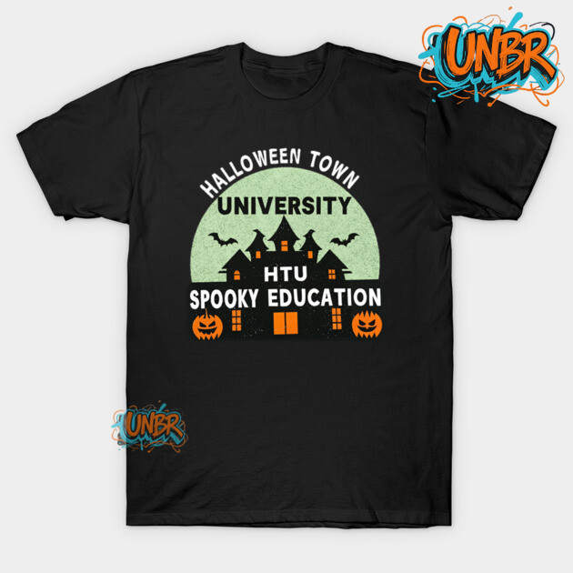 UNBR Vintage halloween town university เสื้อยืดผ้าฝ้ายแท้ คอกลม สีขาว สวย 1O1O