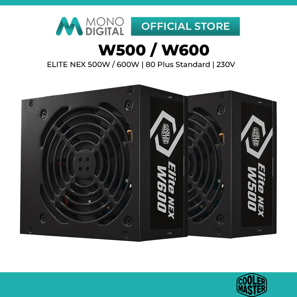 COOLER MASTER ELITE NEX WHITE W500 (500W) / W600 (600W) 230V POWER SUPPLY 80 PLUS STANDARD - PSU - A