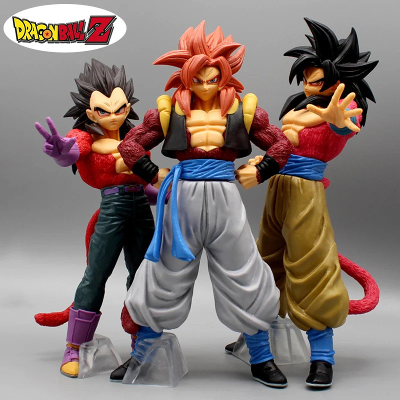 Dragon Ball GT Super Saiyan 4 อะนิเมะรูป Goku Vegeta Gogeta SSJ4 ตุ๊กตา PVC รูปปั้นตัวเลขการกระทําคอ