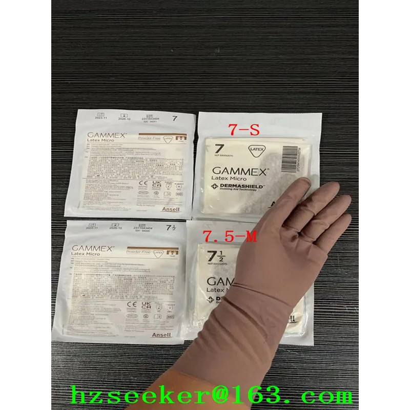 Ansell Gammex Latex Micro(10 คู่) ultra-thin sensitive light สีน้ําตาลหรือสีกาแฟขยาย 12 นิ้วถุงมือด้