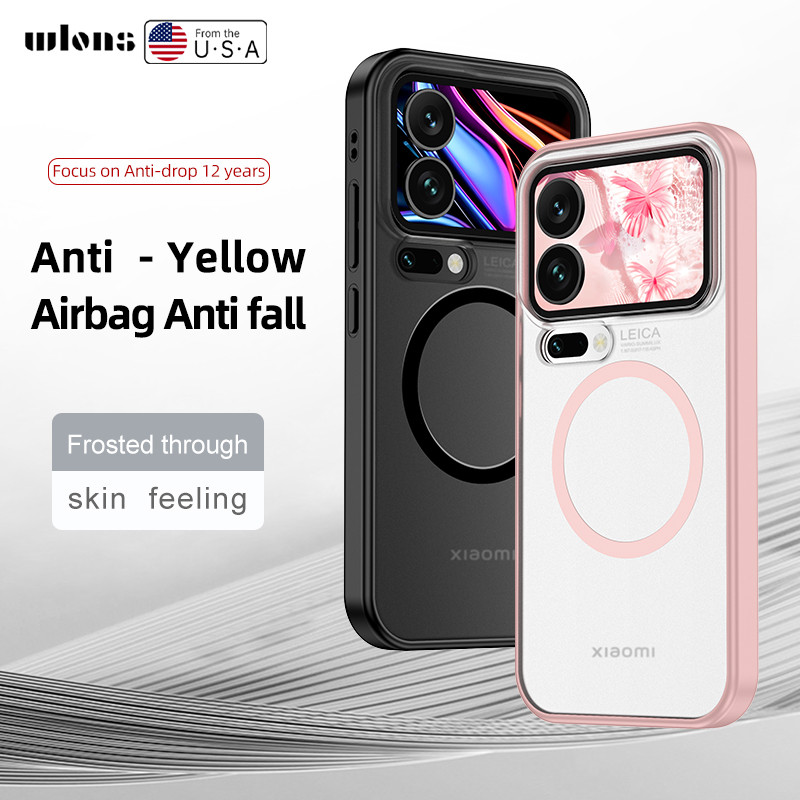 สําหรับ Xiaomi 17 Pro Max กรณี ELVEV Anti-drop ถุงลมนิรภัย TPU Hard PC Matte โปร่งแสงดูดฝาครอบโทรศัพท์