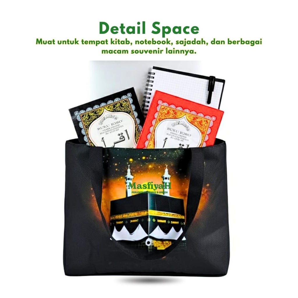 (12PCS) TOTEBAG PRINTING TOTE BAG TOTEBAG CANVAS TOTEBAG ZIPPER TOTEBAG CASUAL BAG SCHOOL BAG ISLAMIC MOTIF TOTEBAG PRINTING MAKKAH MADINAH BY HAJI UMRAH TM ราคา ถูกที่สุด ดีลบีเคเค แกลเลอรีภาพที่ 3